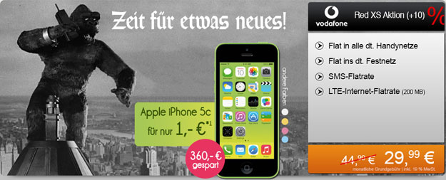 iPhone 5c mit Vodafone Red XS und LTE