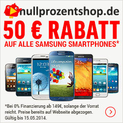 Nullprozentshop 50 € Rabatt mit Finanzierung
