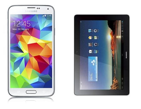 Samsung Galaxy S5 mit Huawei MediaPad Link 10 und Vodafone Red XS
