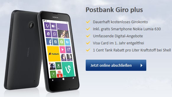 Postbank Giro Plus mit Nokia Lumia 630