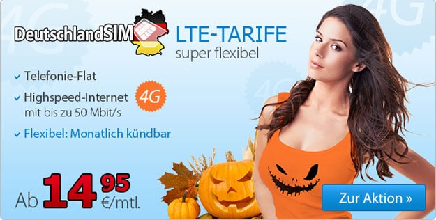 DeutschlandSIM LTE-Tarife zu Halloween