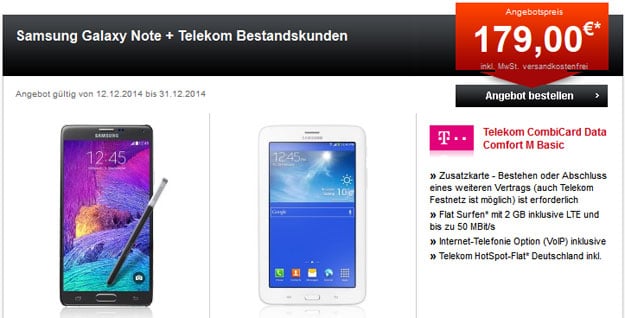 Data Comfort M mit Samsung Galaxy Note 4