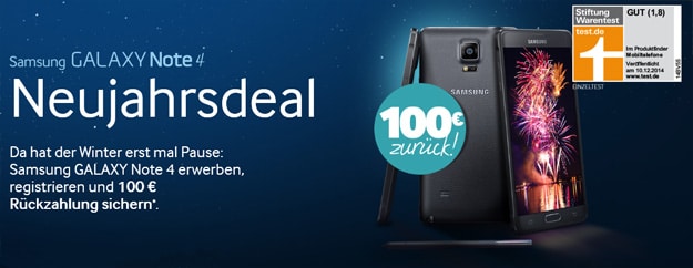 Samsung Galaxy Note 4 im Neujahrsdeal
