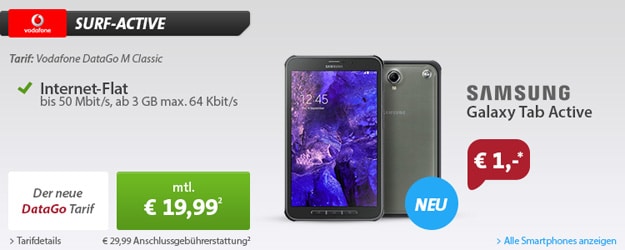 Vodafone DataGo M mit Samsung Galaxy Tab Active