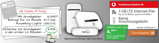 Vodafone DataGo M ab 4,99 € im Monat