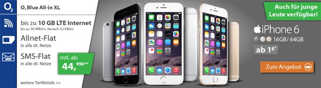 o2 Blue All-in XL mit iPhone 6