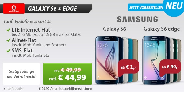 Vodafone Smart XL mit Samsung Galaxy S6