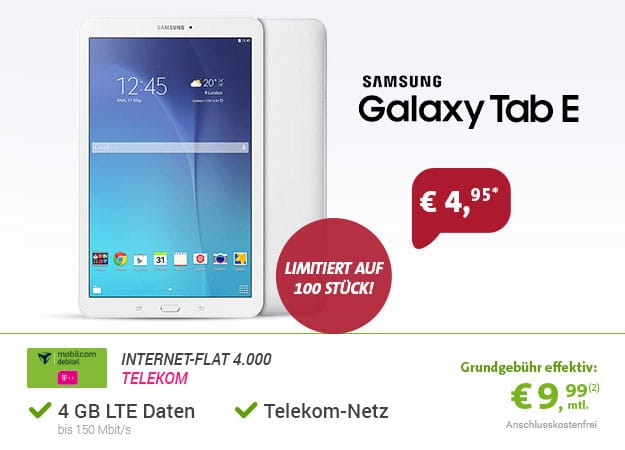 galaxy tab e telekom flat 4gb