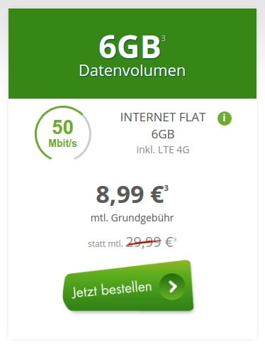 6 GB LTE-Flat im Telekom-Netz bei modeo
