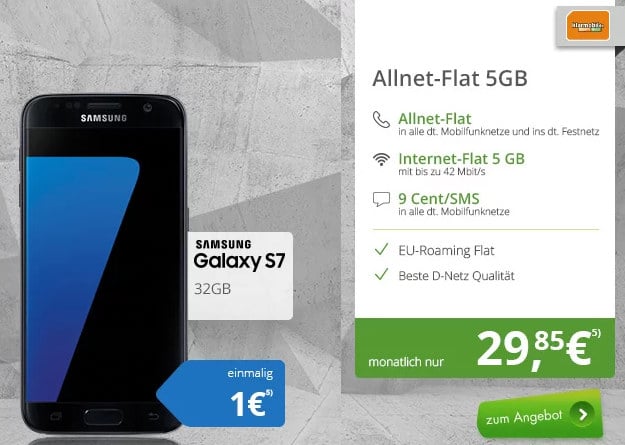 Samsung Galaxy S7 + klarmobil Allnet-Flat 5GB