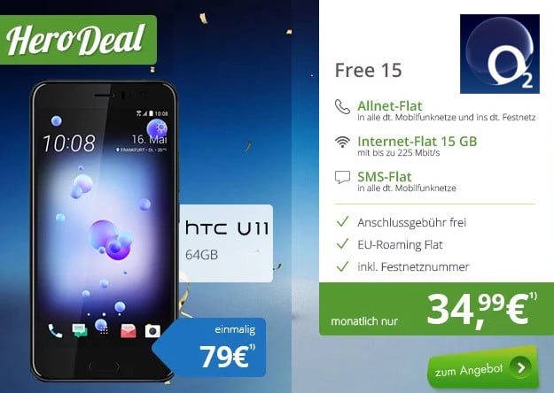HTC U11 + o2 Free 15