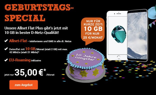congstar Geburtstagsspecial