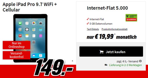 iPad Pro + Internet-Flat 5000 Vf