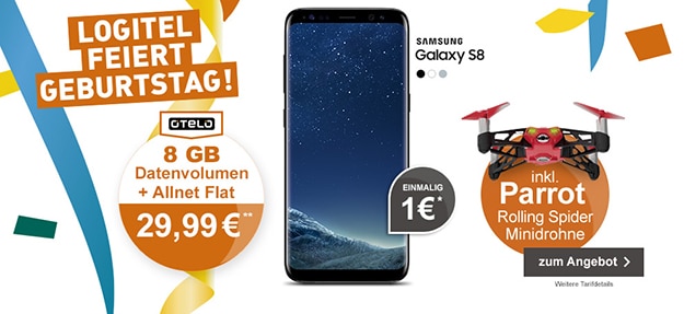 logitel-geburtstagsspecial-otelo-allnet-flat-xl-mit-samsung.galaxy-s8-und-minidrohne