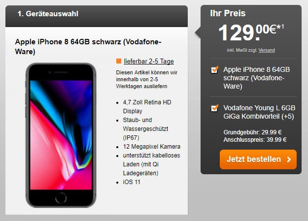 iPhone 8 + Vodafone Young L