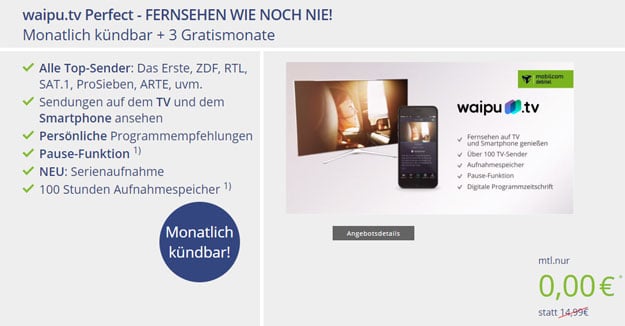 waipu tv kostenlos testen