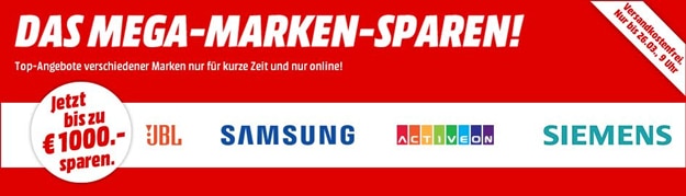 MediaMarkt Mega-Marken sparen: Satte Rabatte auf Produkte von JBL, Siemens, Samsung