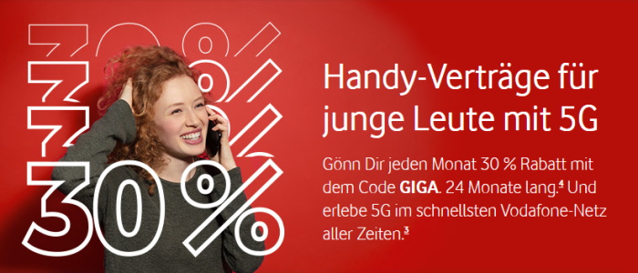 Vodafone Young mit 30% Rabatt
