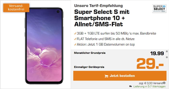 Samsung Galaxy S10e + Super Select S bei Saturn