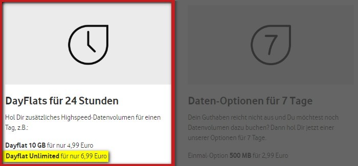Vodafone Dayflat Unlimited