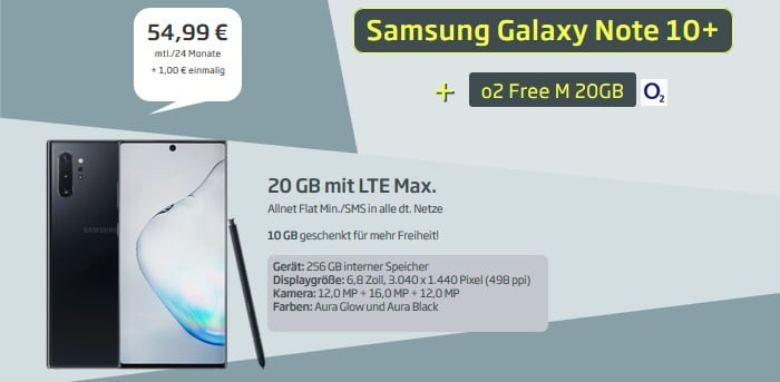 o2 note 10 plus deals