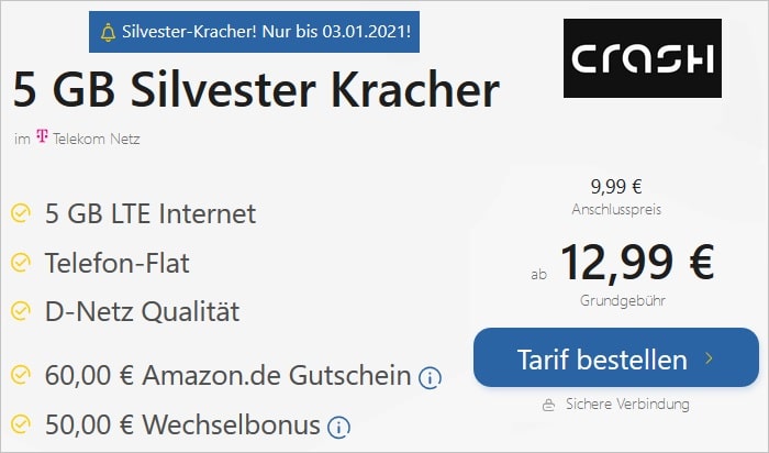 Crash Allnet Flat Mit 5 Gb Lte Im Telekom Netz Zum Bestpreis