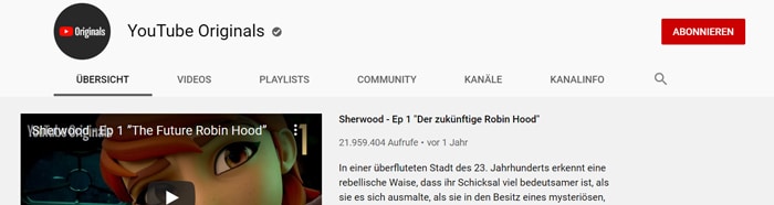 YouTube Originals als Video-Streaming-Dienst im Vergleich