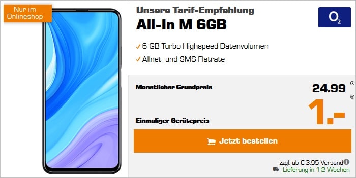 Huawei P Smart Pro mit o2 Blue All-In M bei Saturn