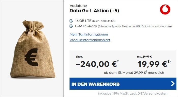 Vodafone Datago L 16 Gb Lte Inkl 240 Cashback Fur Eff 14 99 Mtl