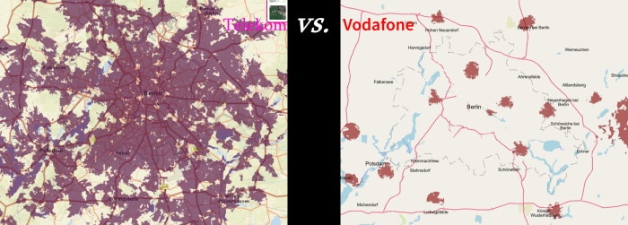 5G-Ausbau Berlin September 2020, Telekom vs. Vodafone