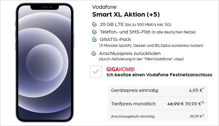 Iphone 12 Mini Vodafone Smart Ab Effektiv 8 Im Monat