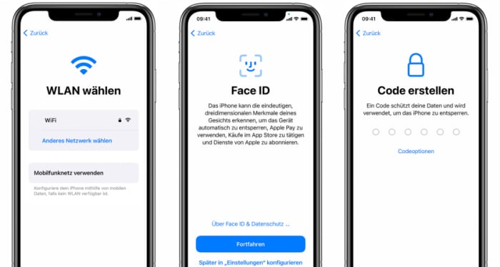 iPhone einrichten - WLAN, Face ID, Code