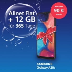 o2 my Prepaid Smartphone Jahrespaket + Samsung Galaxy A20e bei o2 Online Thumbnail