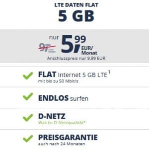 freenet Mobile Datentarife 5 GB