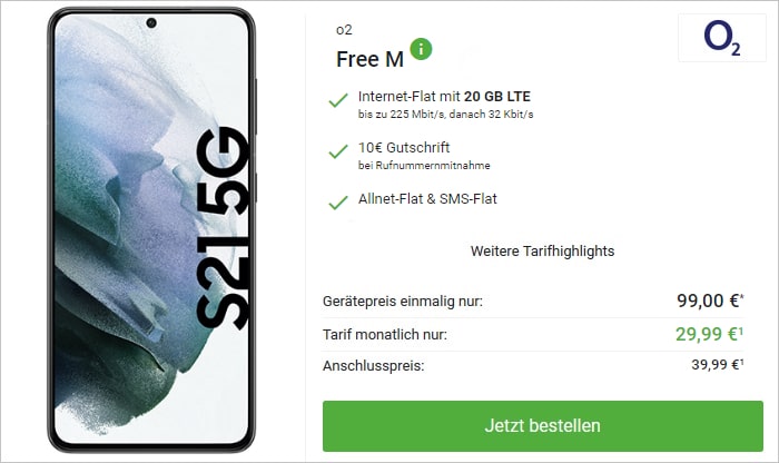 o2 galaxy s21