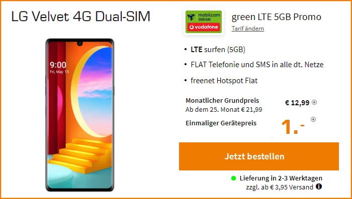 Lg Velvet 4G MD Green LTE Saturn 5 GB