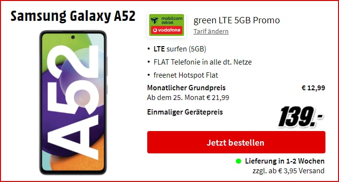 samsung a52 vodafone