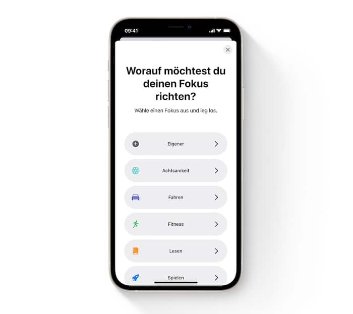 Apple iOS 15 Fokus-Feature