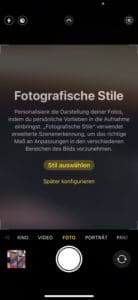 iPhone 13 mini - Fotografische Stile in der Kamera-App