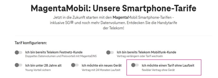 Telekom MagentaMobil Flex: Neue Tarif-Versionen ohne Laufzeit