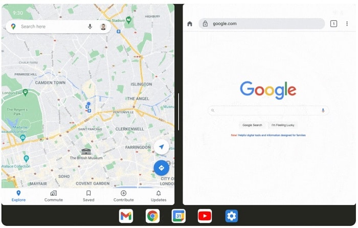 Mehrfenstersystem von Android 12L