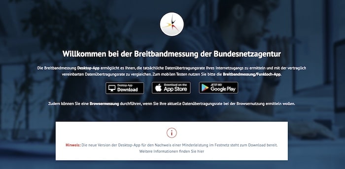 Bundesnetzagentur Breitbandmessung App Internetanschluss