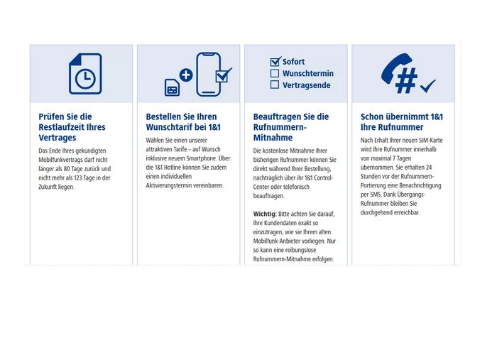 1&1: Die Portierung der Handynummer ist ganz einfach möglich - ihr erledigt diese Schritte aber selbst