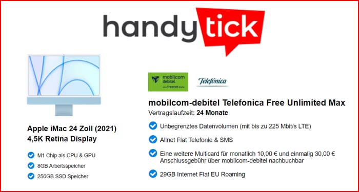 24 Zoll Apple iMac (2021) mit Handyvertrag