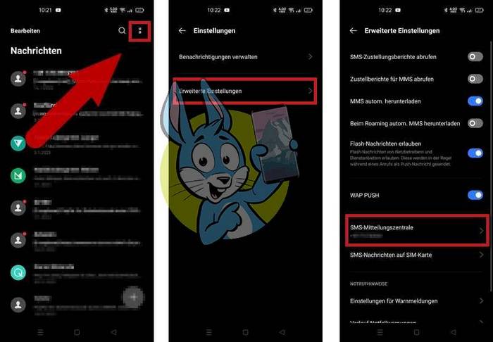 SMS-Mitteilungszentrale in Android einrichten SMS-Mitteilungszentrale in Android einrichten