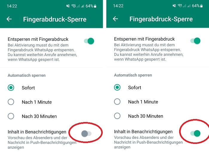 Fingerabdruck-Sperre