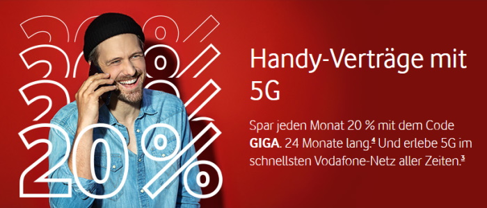 Vodafone Red - 20%-Aktion bis 31.05.2022