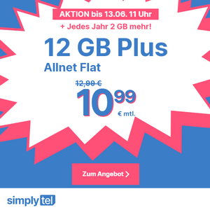 simplytel Aktionstarif mit 12 GB