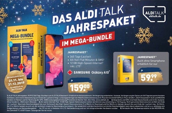 ALDI TALK Mega-Bundle mit Galaxy A10