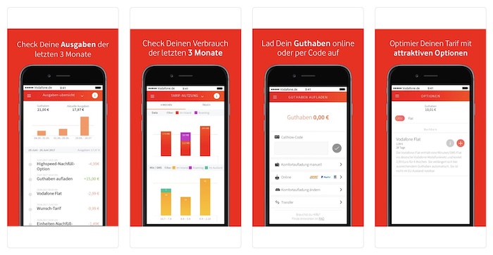 Vodafone CallYa Flex App Prepaid Guthaben aufladen